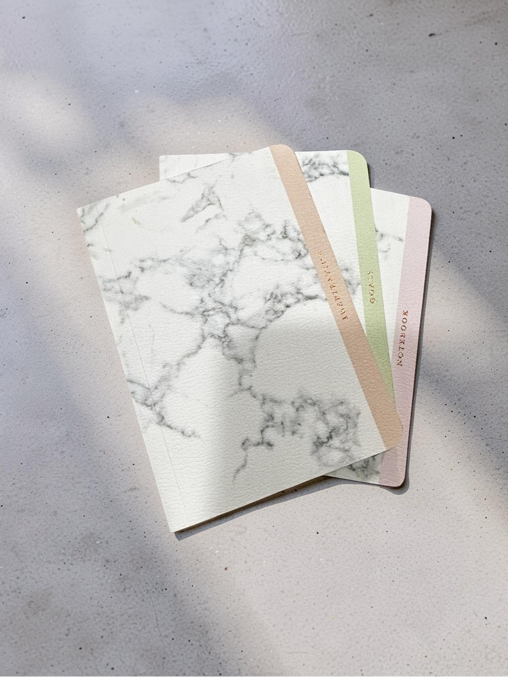 Marble 5 1/2” Cover Pocket Notebooks - Soft Pastel Spines BT19